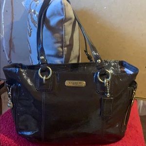 COACH chocolate brown purse with pinkish lining